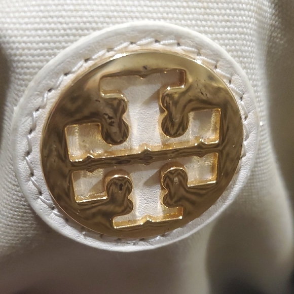 Tory Burch Brown and Cream Chevron Tote - Picture 8 of 15